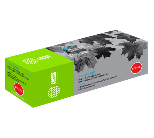 Картридж лазерный Cactus CS-C054HC 054 H C для Canon LBP 621Cw/623Cdw/641Cw/643Cd, голубой (2300 стр.)