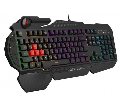 Клавиатура проводная игровая A4Tech B310N, мультимедийная, USB, LED, 1.8 м, черный