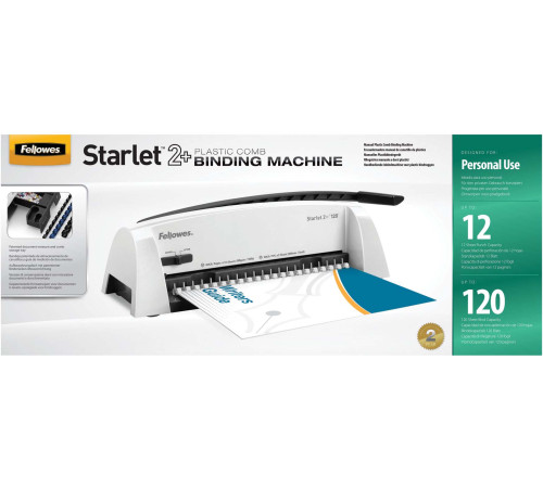 Переплетчик Fellowes STARLET 2+, белый/черный