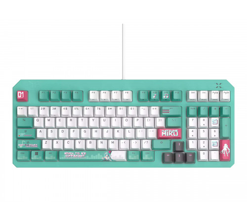 Клавиатура проводная игровая ASUS RA09 TUF GAMING K3 GEN II MIKU, зеленый