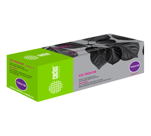 Картридж лазерный Cactus CS-TN241M TN-241M для Brother HL-3170CDW, пурпурный (1400 стр.)