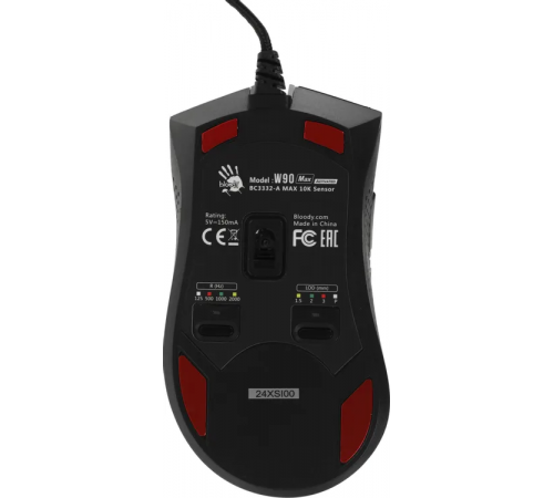 Мышь проводная игровая A4Tech Bloody W90 Ma, 10000 dpi, USB, 7 кнопок, черный
