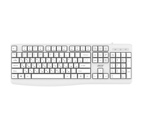 Клавиатура проводная Acer OKW301, USB, белый