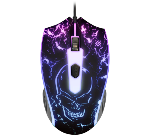 Мышь проводная игровая Defender Overmatch GM-069, 4 кнопки, 2400 dpi, черный