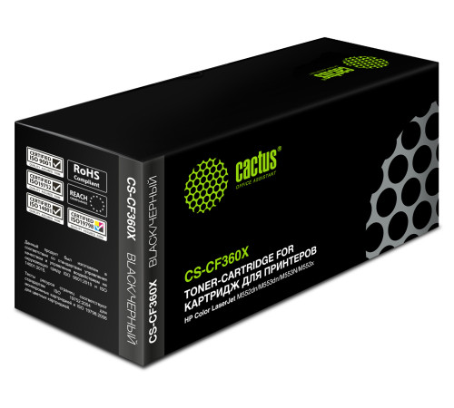 Картридж Cactus CS-CF360X CF360X для HP CLJ M552dn/M553dn/M553N/M553x, черный (12500 стр.)