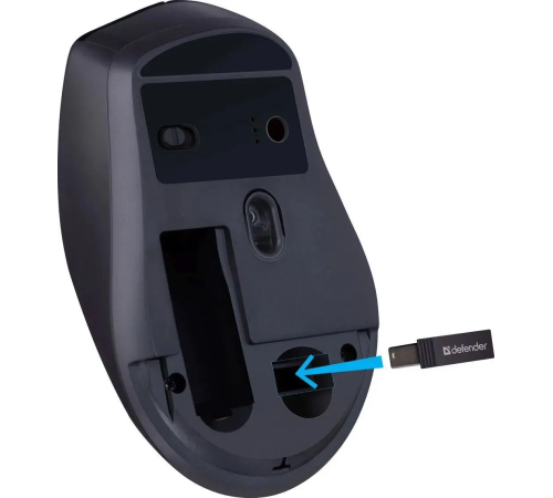 Мышь беспроводная Defender Effect X MS-095, 6D, 800-1600 dpi, черный