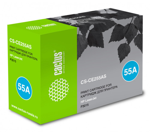 Картридж Cactus CS-CE255AS CE255A для HP LJ P3011/P3015, черный (6000 стр.)