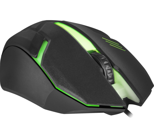 Мышь проводная игровая Defender Hit MB-550, 7 цветов, 3 кнопки,1200 dpi, черный