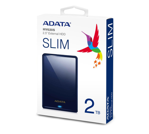 Внешний жёсткий диск 2ТВ ADATA HV620, USB 3.1, синий