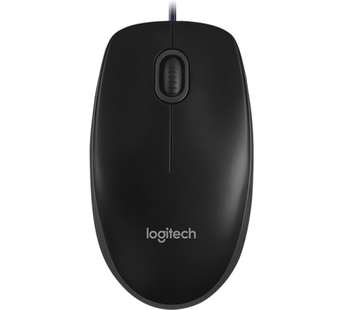 Мышь проводная Logitech B100, USB, черный