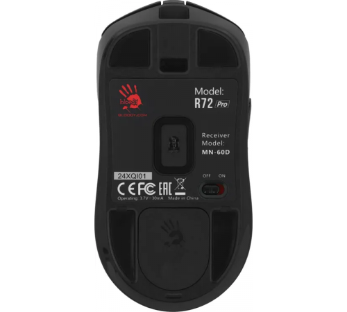 Мышь беспроводная игровая A4Tech Bloody R72 Pro, 26000 dpi, USB-C, 7 кнопок, черный