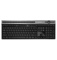 Клавиатура беспроводная SVEN KB-E5500W, 2.4 GHz, 115 клавиш, мультимедийная, черный/серебристый