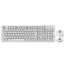 Комплект (клавиатура + мышь) беспроводной Defender Milan C-992 RU, полноразмерный, белый