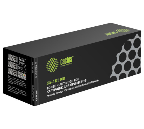 Картридж Cactus CS-TK3160 TK-3160 для Kyocera Ecosys P3045dn/P3050dn/P3050dn/P3055dn/P3060dn/M3145dn/M3645dn (12500 стр.)