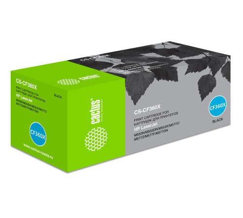 Картридж Cactus CS-CF360X CF360X для HP CLJ M552dn/M553dn/M553N/M553x, черный (12500 стр.)