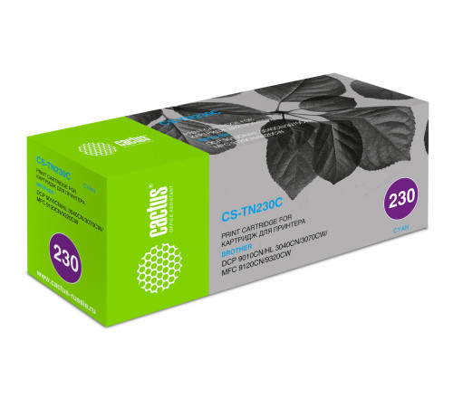 Картридж лазерный Cactus CS-TN230C TN-230C для Brother HL-3040/3070/DCP-9010, голубой (1400 стр.)