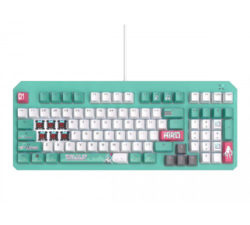 Клавиатура проводная игровая ASUS RA09 TUF GAMING K3 GEN II MIKU, зеленый