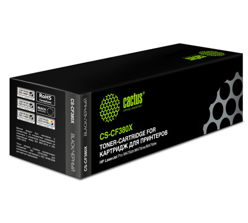 Картридж Cactus CS-CF380X CF380X для HP LJ Pro M476dn/M476nw/M476dw, черный (4400 стр.)
