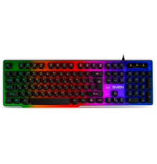 Клавиатура проводная игровая SVEN KB-G8500, 104 клавиши+12 Fn функций, прозрачный корпус, подсветка, черный