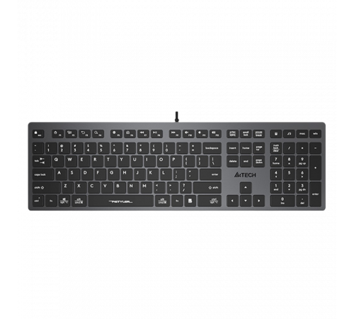 Клавиатура проводная A4Tech Fstyler FX50, USB, slim, мультимедийная, серый