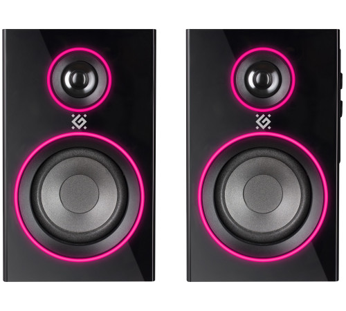 Акустическая система Defender Solar 12, 2.0, 12 Вт, подсветка, BT, 230В, черный