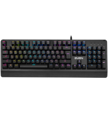 Клавиатура проводная игровая SVEN KB-G9700, 104 клавиши, +12Fn, RED switch, RGB, черный