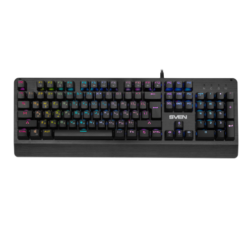Клавиатура проводная игровая SVEN KB-G9700, 104 клавиши, +12Fn, RED switch, RGB, черный