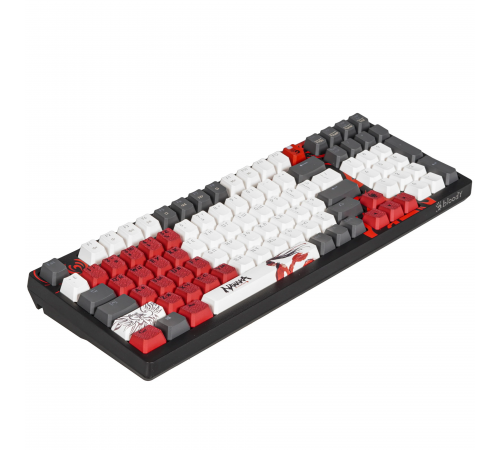 Клавиатура проводная игровая A4Tech S98 Naraka, механическая, USB, LED, черный/красный