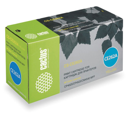 Картридж Cactus CS-CE262A CE262A для HP LJ CP4025/CP4525/CM4540, желтый (11000 стр.)