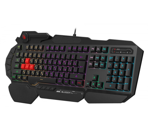 Клавиатура проводная игровая A4Tech B310N, мультимедийная, USB, LED, 1.8 м, черный