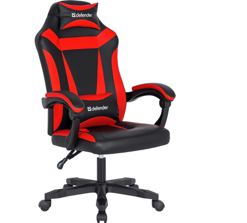 Кресло компьютерное Defender Master, черный/красный