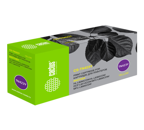 Картридж лазерный Cactus CS-TN423Y TN-423Y для Brother DCP L8410CDW/HL L8260CDW, желтый (4000 стр.)