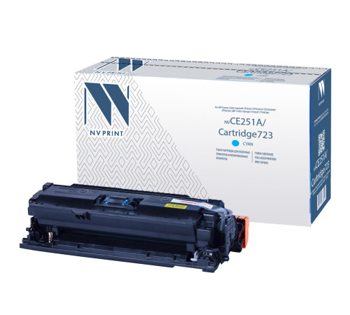 Тонер-картридж NVP NV-CE251A/NV-723 универсальный для HP/Canon Color LaserJet CP3525/ CP3525n/ CP3525dn/ CP3525x/ LBP 7750 i-Sensys 7750cd/ 7750Cdn, голубой (7000 стр.)