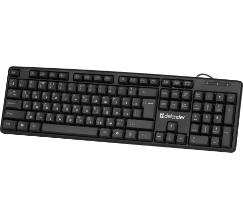 Клавиатура проводная Defender Element HB-520 USB RU, полноразмерная, USB, черный