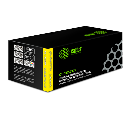 Картридж Cactus CS-TK5230Y TK-5230Y для Kyocera Ecosys M5521cdn/M5521cdw, желтый (2200 стр.)