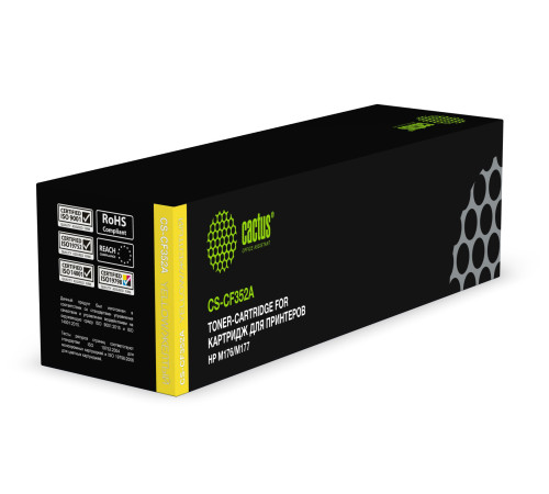 Картридж Cactus CS-CF352A CF352A для HP M176/M177, желтый (1000 стр.)