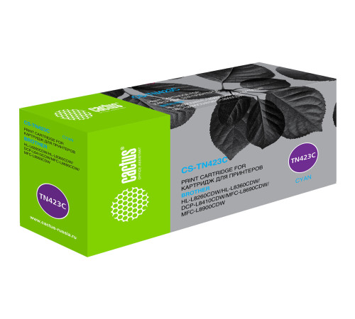 Картридж Cactus CS-TN423C TN-423C для Brother DCP L8410cdw/HL L8260cdw/L8360cdw/MFC L8690cdw/L8900cdw, голубой (4000 стр.)