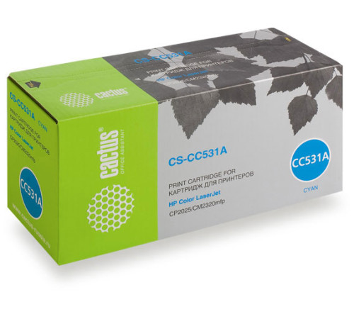 Картридж Cactus CS-CC531A CC531A для HP CLJ CP2025/CM2320, голубой (2800 стр.)