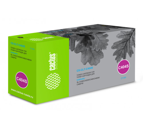 Картридж Cactus CS-CLT-C404S CLT-C404S для Samsung SL-C430/C430W/C480, голубой (1000 стр.)