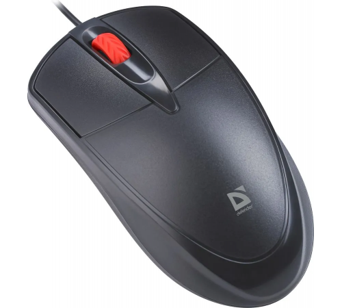 Мышь проводная Defender Icon MB-057, 3D, бесшумная, 1000 dpi, 1.8 м, черный
