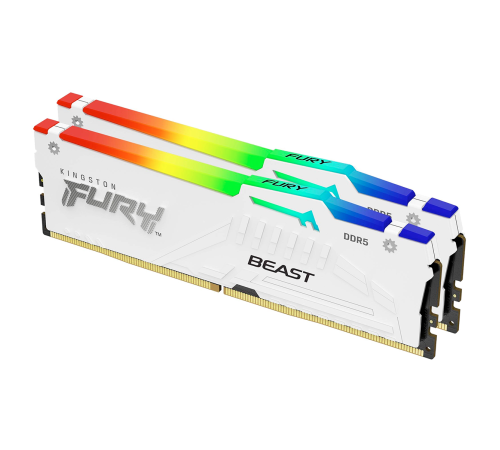 Модуль оперативной памяти Kingston 32GB FURY Beast White RGB XMP DDR5 5200Mhz PC-41600 CL40 DIMM (Kit of 2)