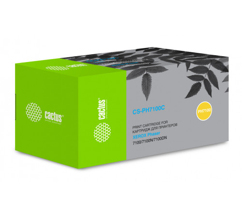 Картридж Cactus CS-PH7100C 106R02606 для Xerox Phaser 7100/7100N/7100DN, голубой (4500 стр.)