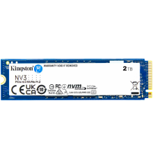 Твердотельный накопитель Kingston NV3, 2TB, M.2(22x80mm), NVMe, PCIe 4.0 x4, 3D TLC, R/W 6000/5000MB/s, TBW 640, DWPD 0.3