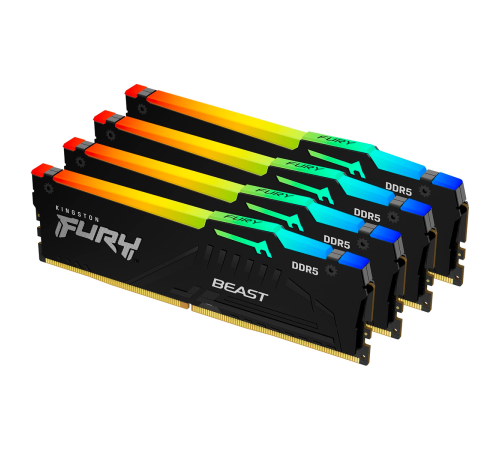 Модуль оперативной памяти Kingston 128GB FURY Beast Black RGB DDR5 5600MHz DIMM (4х32gb), CL40