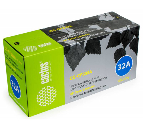 Картридж Cactus CS-CF332A CF332A для HP CLJ M651dn/M651n/M651xh, желтый (15000 стр.)