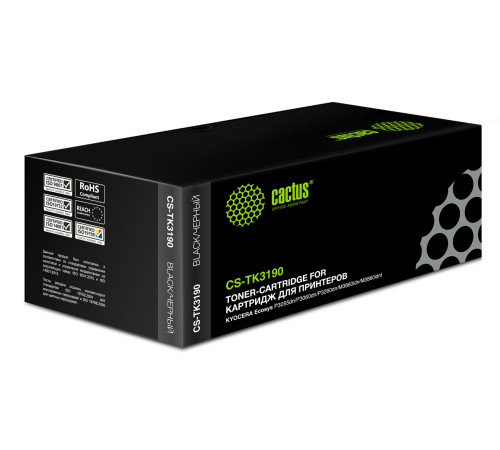 Картридж Cactus CS-TK3190 TK-3190 для Kyocera Ecosys M3655idn/M3660idn/M3860idn/M3860idnf/P3055dn, P3060dn/P3155dn/P3260dn (25000 стр.)