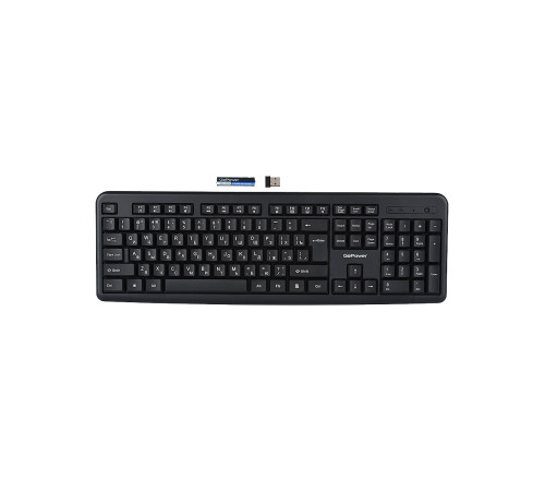 Клавиатура беспроводная GoPower GPK02, классическая, USB, черный