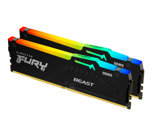 Модуль оперативной памяти Kingston 16GB FURY Beast Black RGB EXPO DDR5 5200Mhz DIMM kit 2*8gb,, 1RX16 36-40-40 1.25V 288-pin 16Gbit