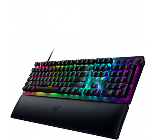 Клавиатура проводная игровая Razer Huntsman V2 (Purple Switch), Russian, черный