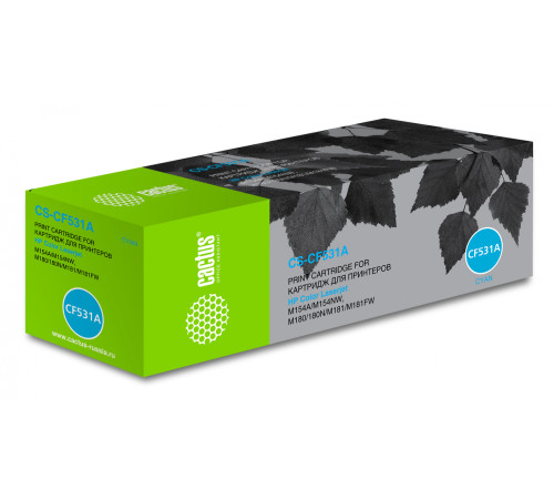 Картридж Cactus CS-CF531A CF531A для HP LJ M180n/M181fw, голубой (900 стр.)